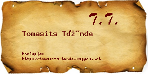 Tomasits Tünde névjegykártya