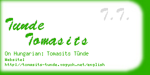 tunde tomasits business card